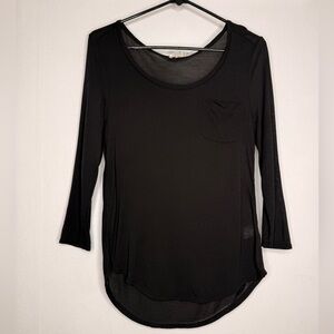 AG Adriano Goldschmied Black Long Sleeve Top